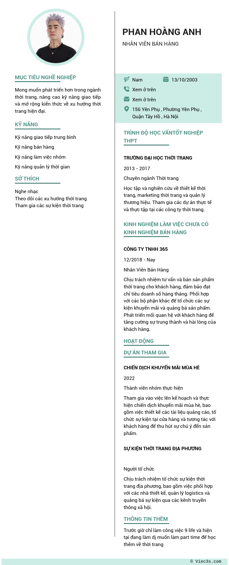 CV ứng viên