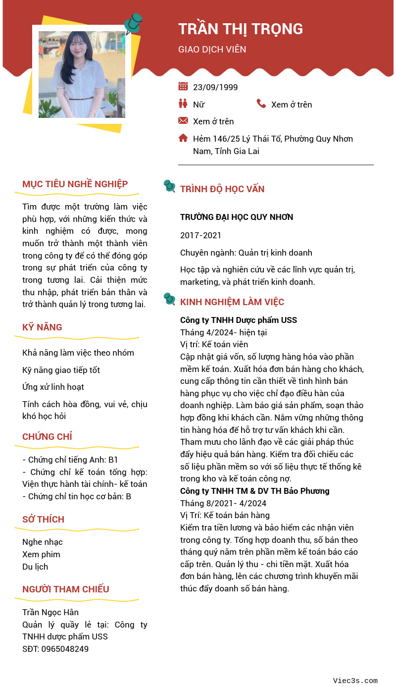 CV ứng viên