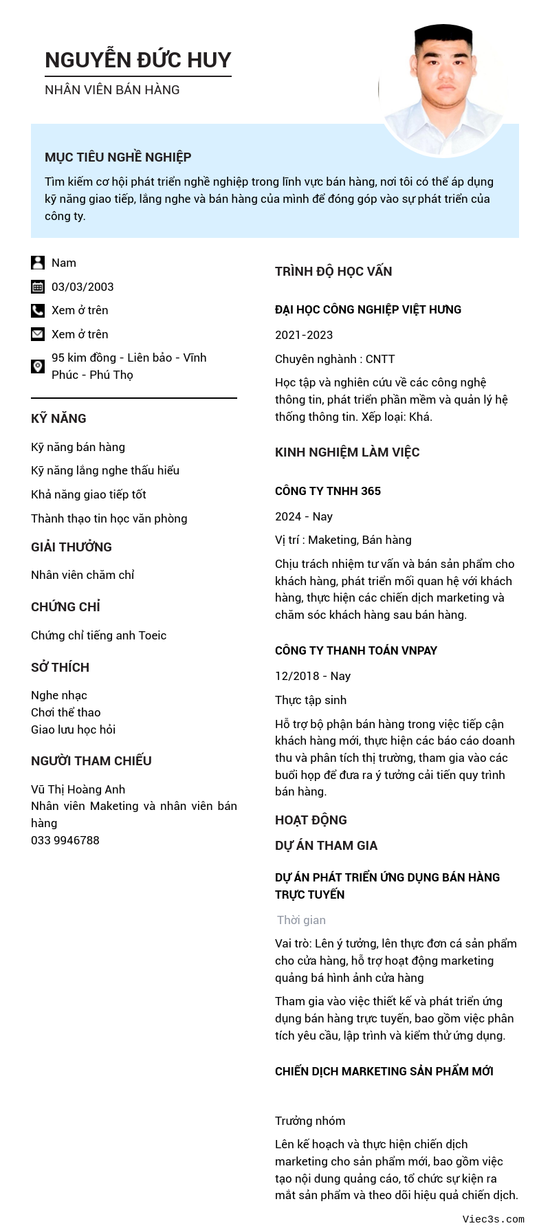CV ứng viên