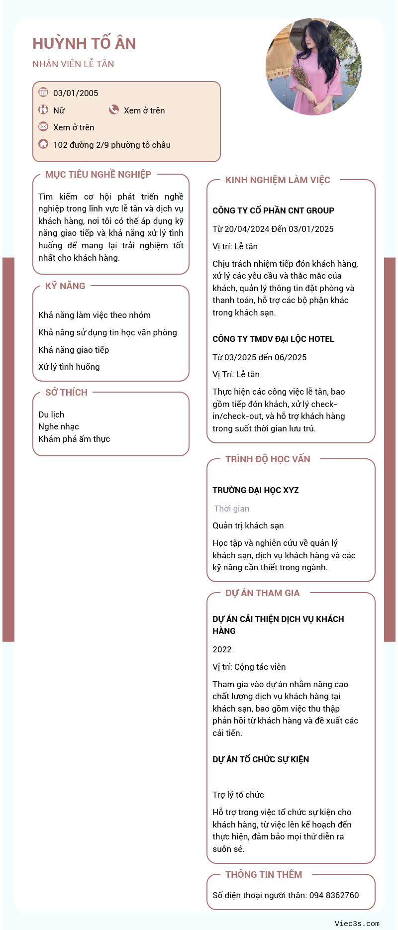 CV ứng viên