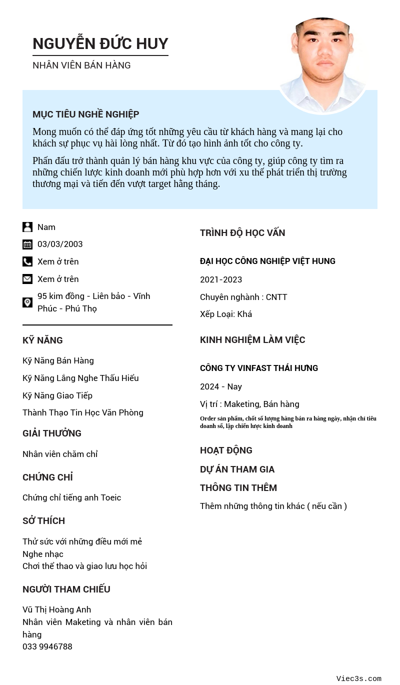 CV ứng viên