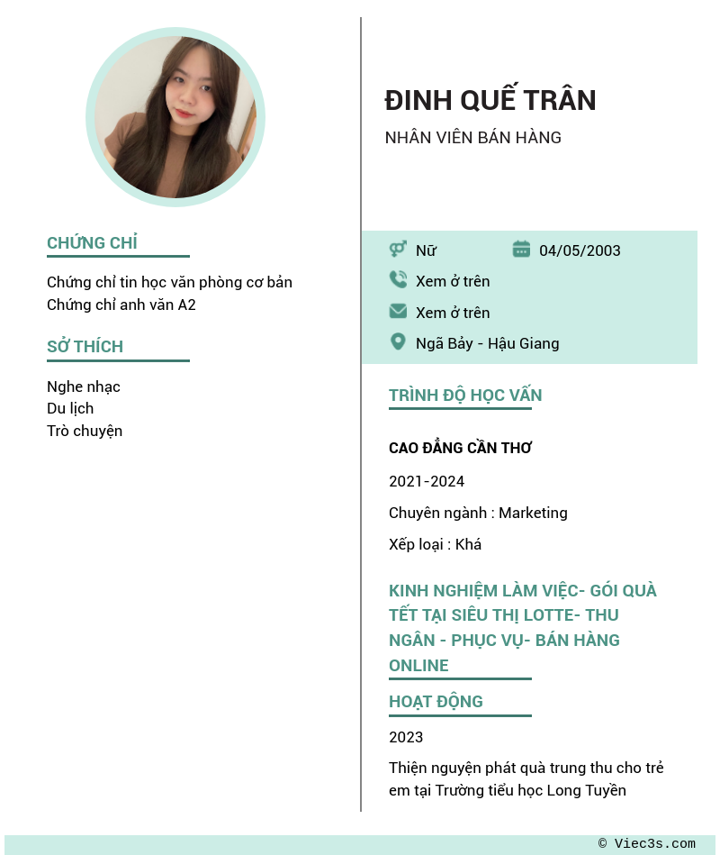 CV ứng viên