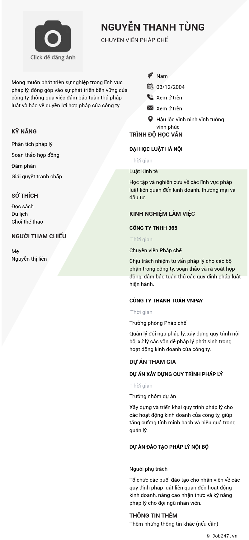 CV ứng viên