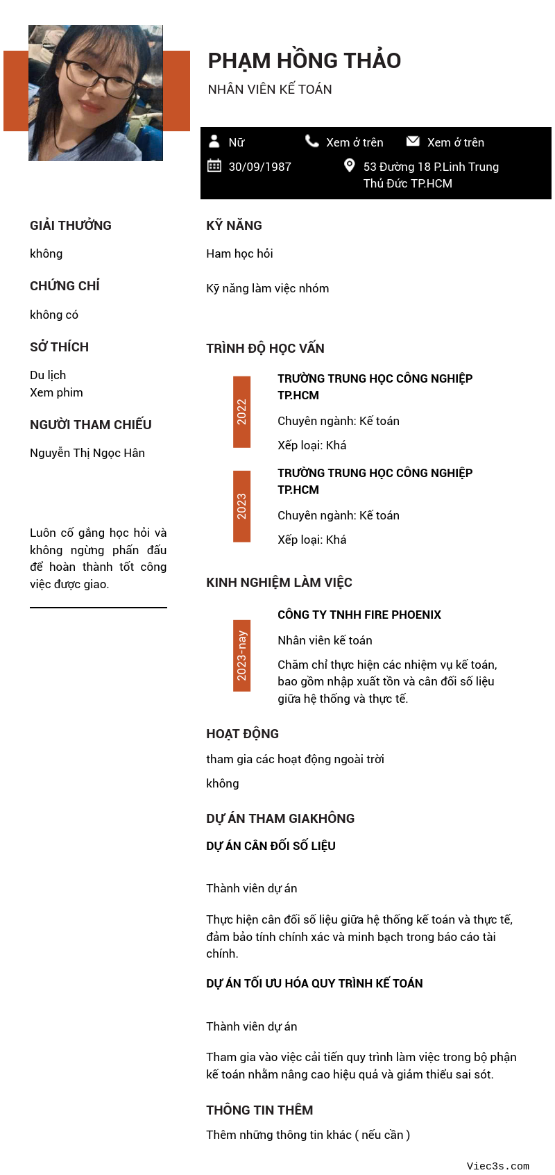 CV ứng viên