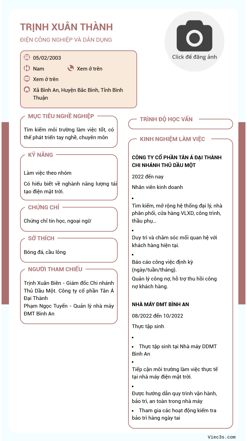 CV ứng viên