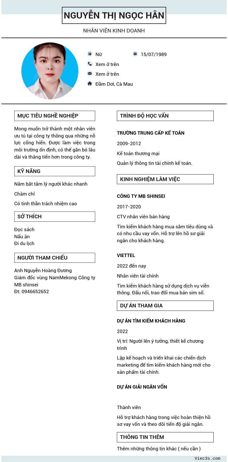 CV ứng viên