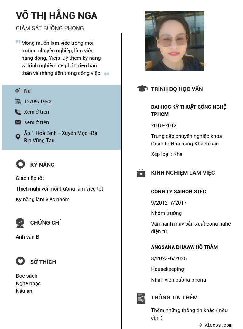 CV ứng viên