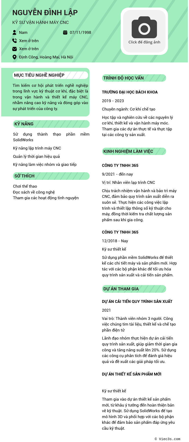 CV ứng viên