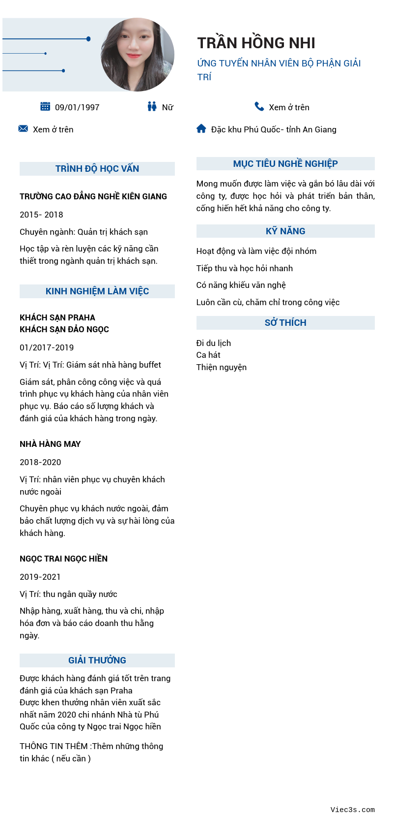 CV ứng viên