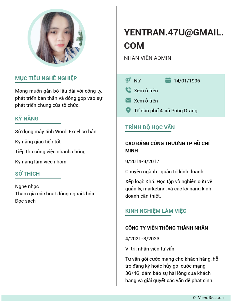 CV ứng viên