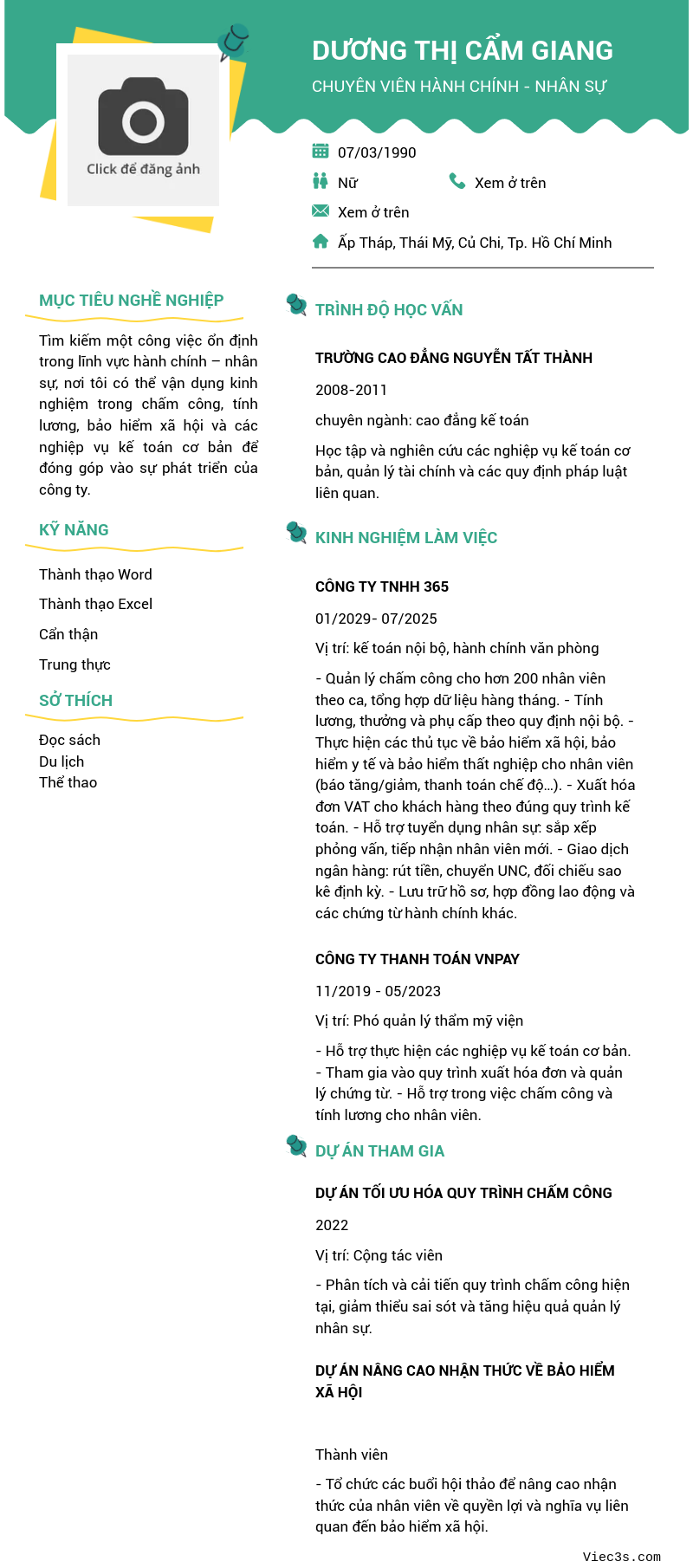 CV ứng viên