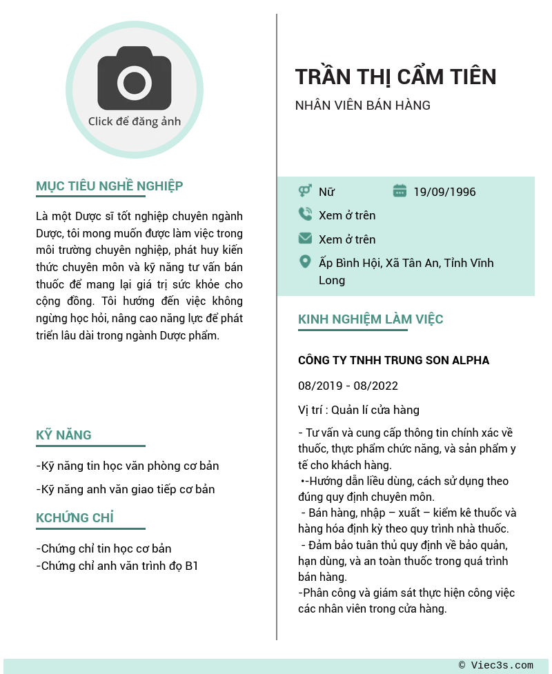CV ứng viên