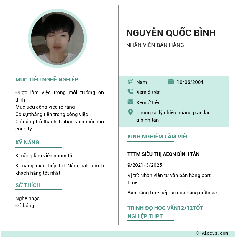 CV ứng viên