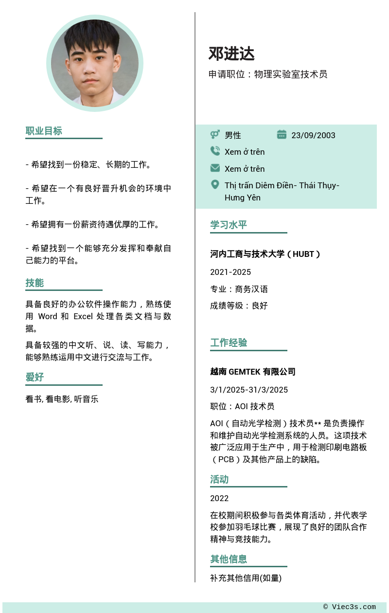 CV ứng viên