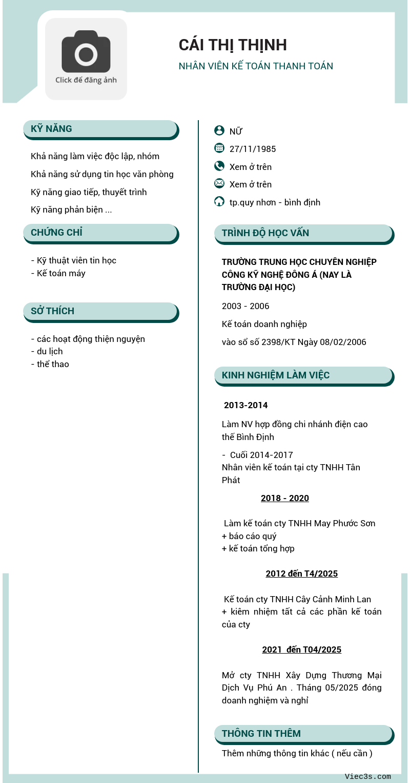 CV ứng viên