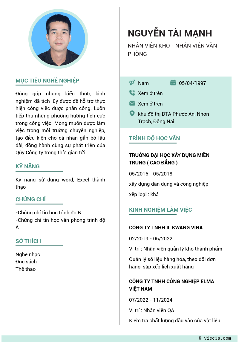 CV ứng viên