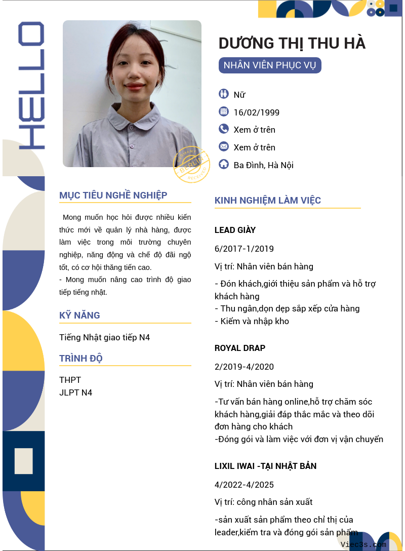 CV ứng viên