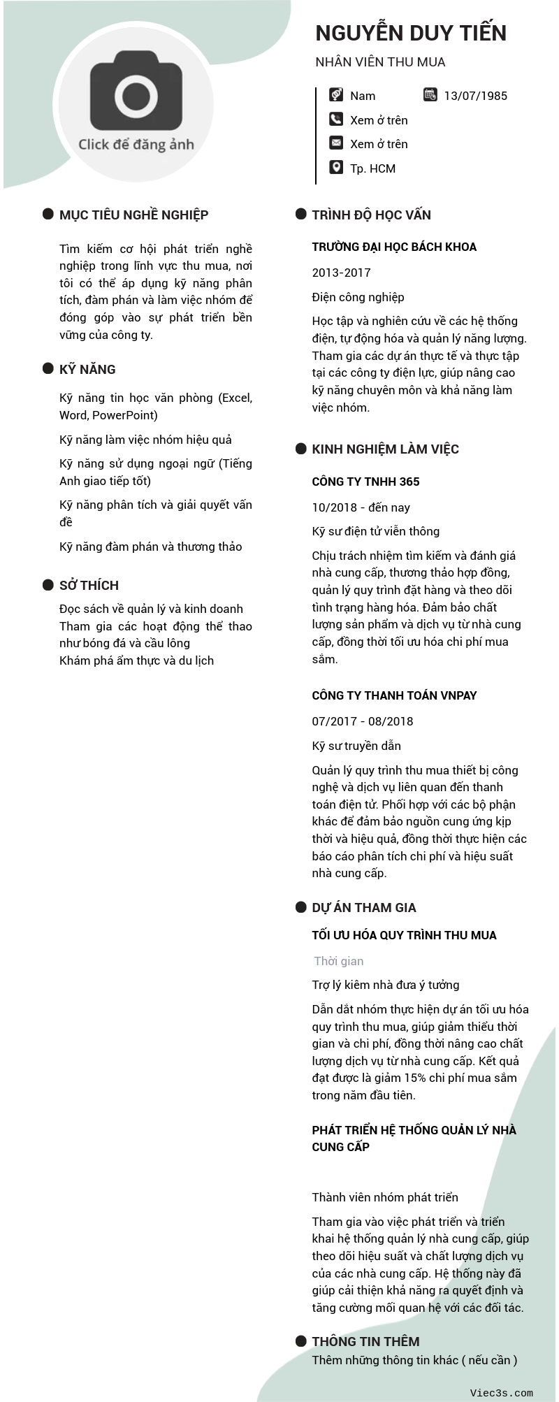 CV ứng viên