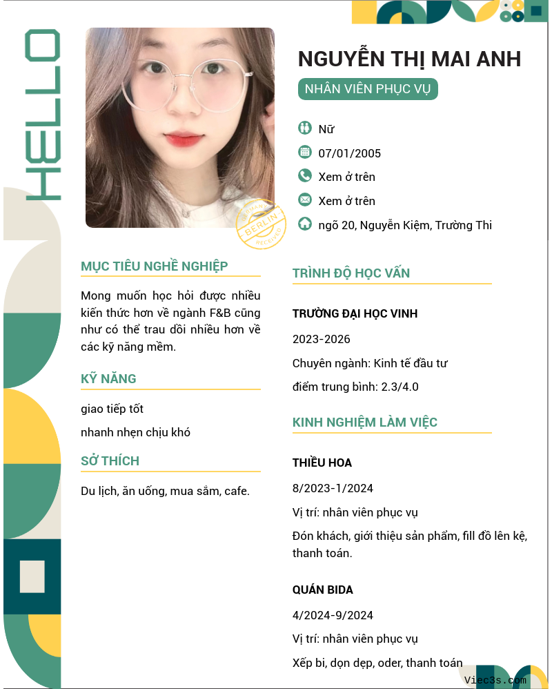 CV ứng viên
