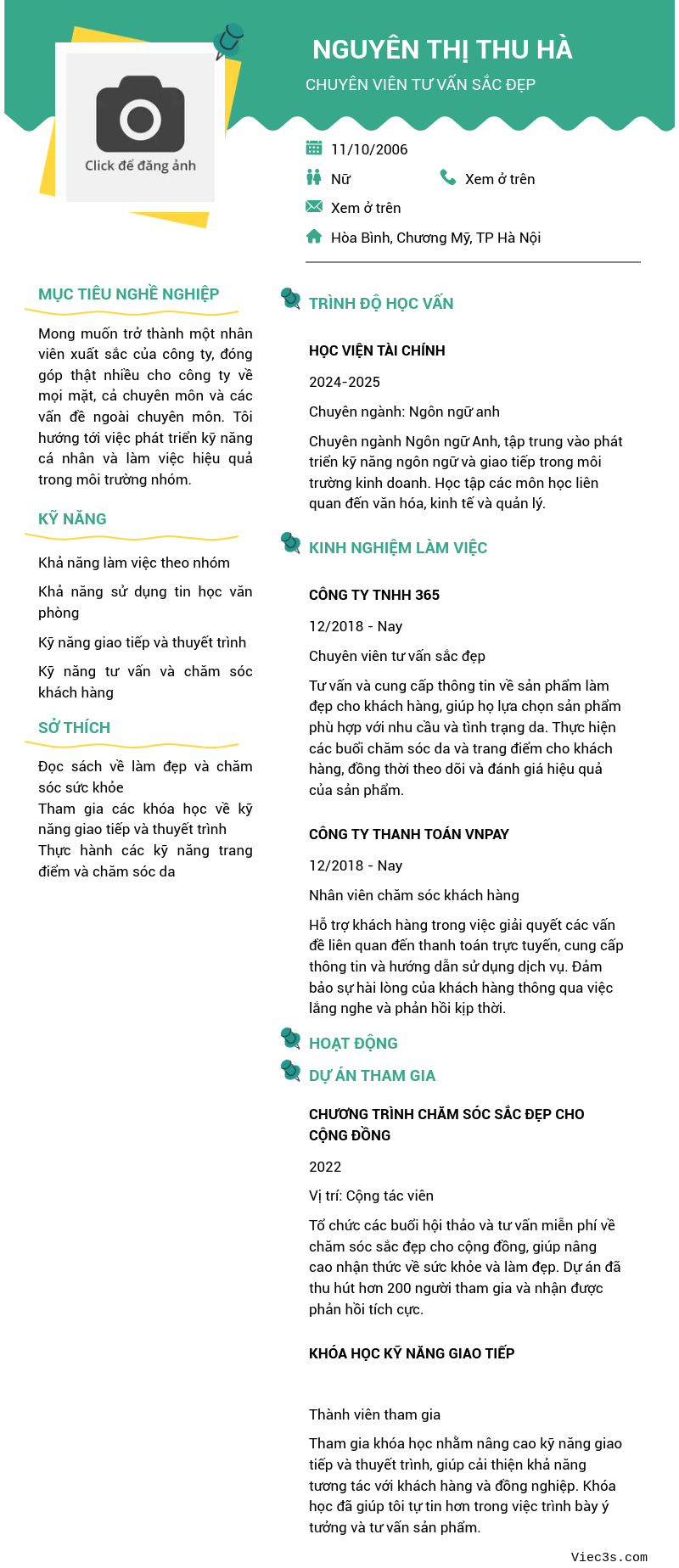 CV ứng viên
