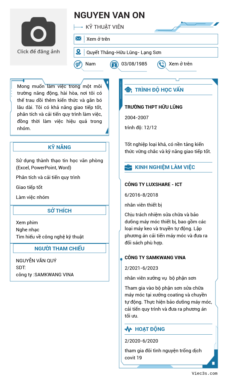 CV ứng viên