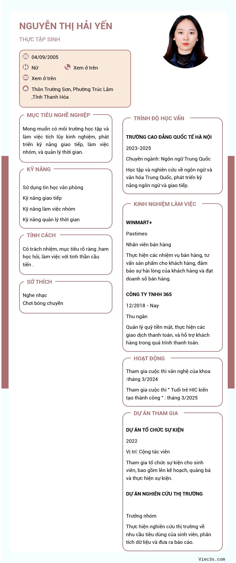 CV ứng viên