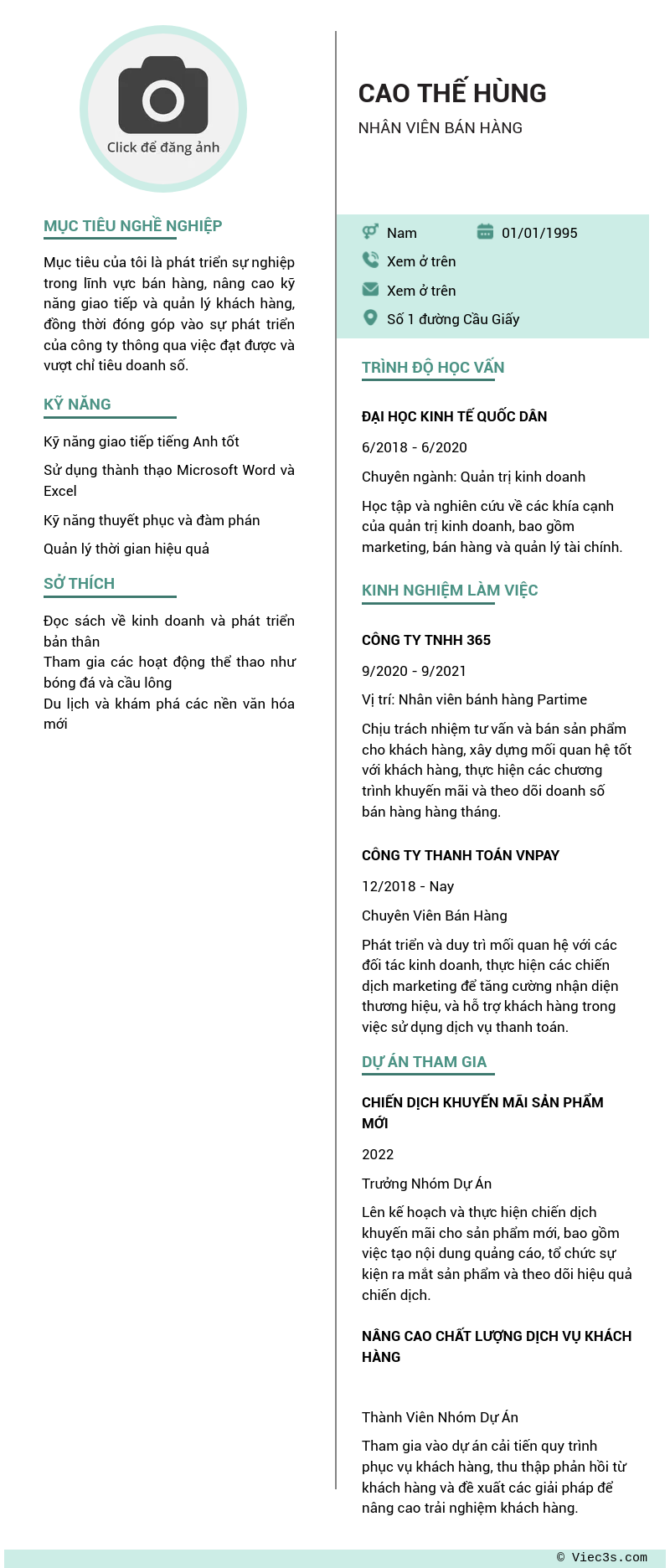 CV ứng viên