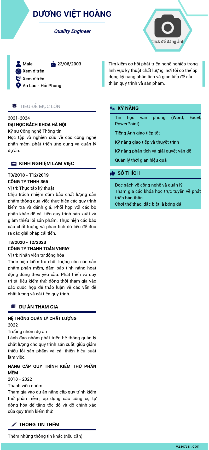 CV ứng viên