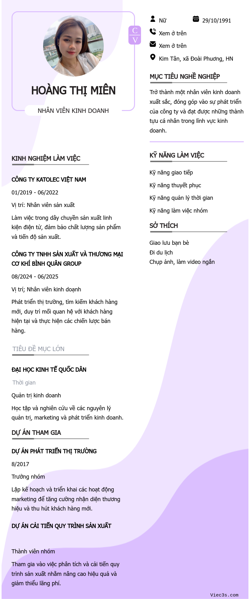 CV ứng viên