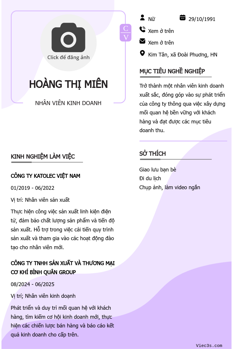 CV ứng viên