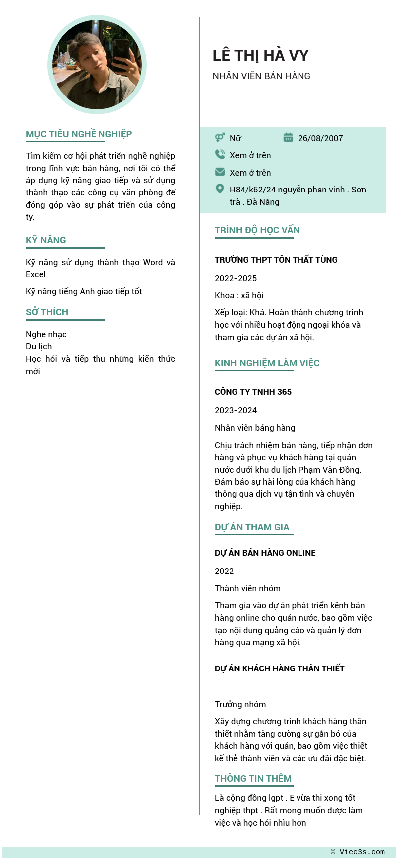 CV ứng viên
