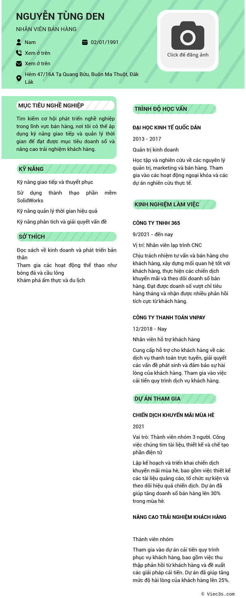 CV ứng viên