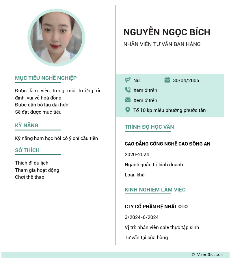CV ứng viên