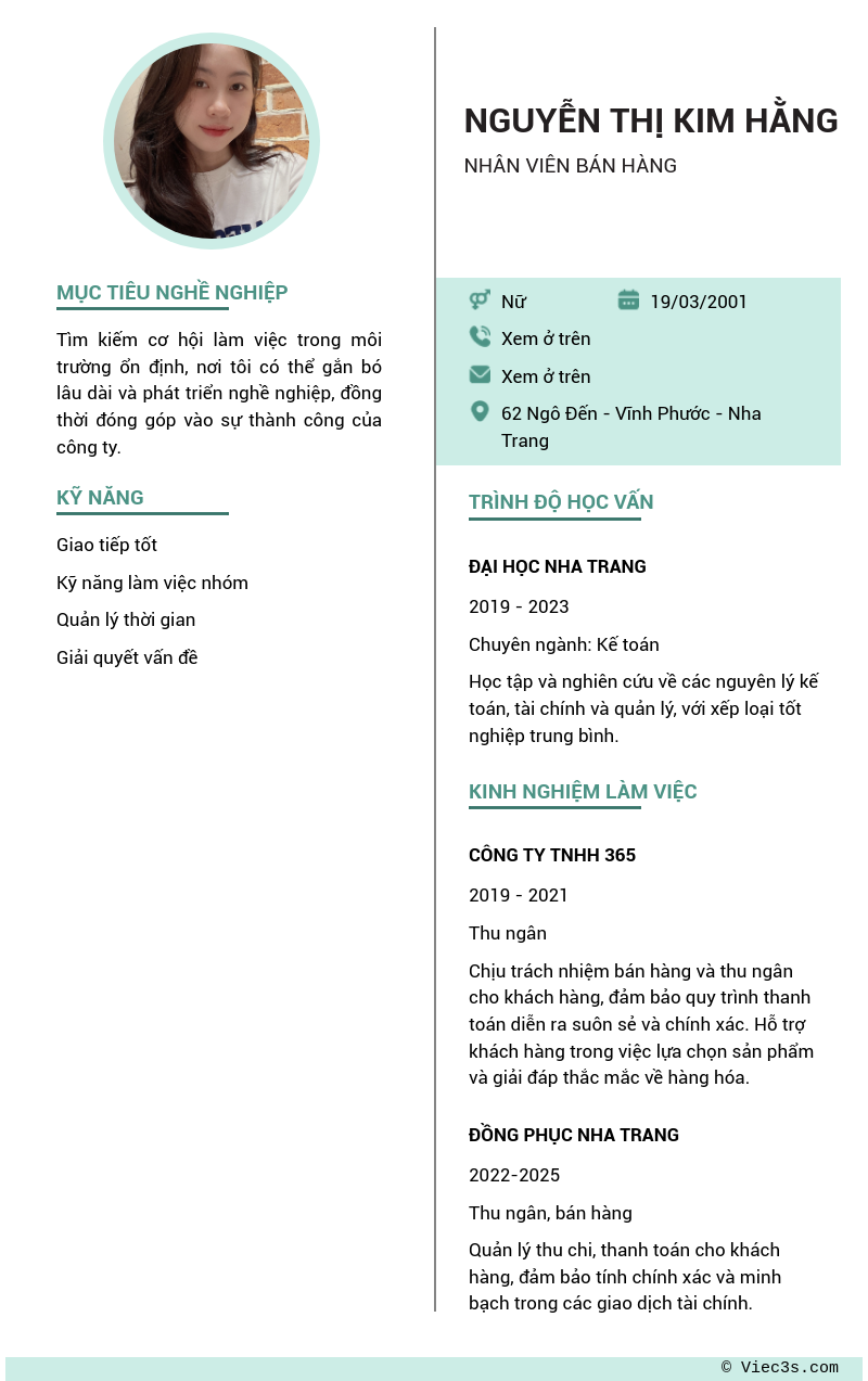 CV ứng viên