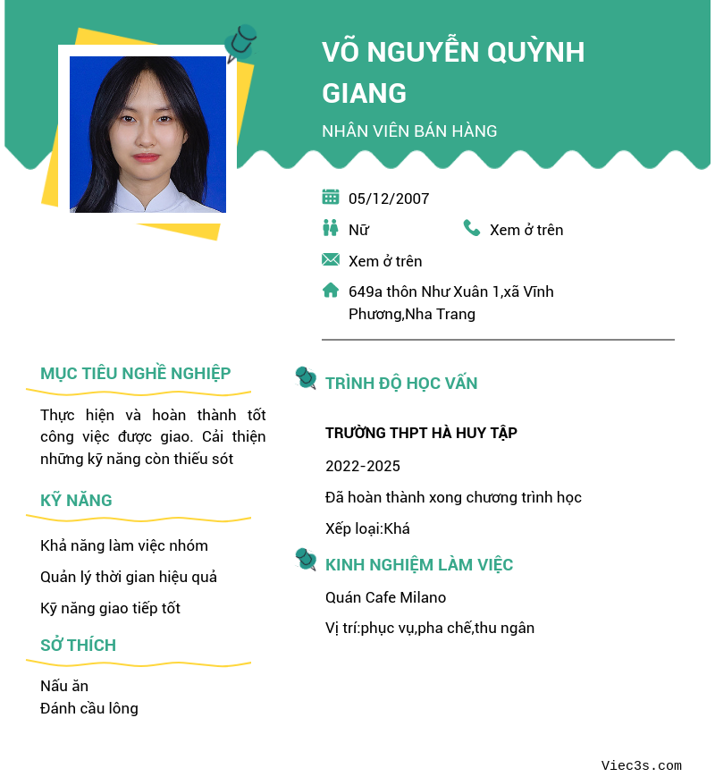 CV ứng viên