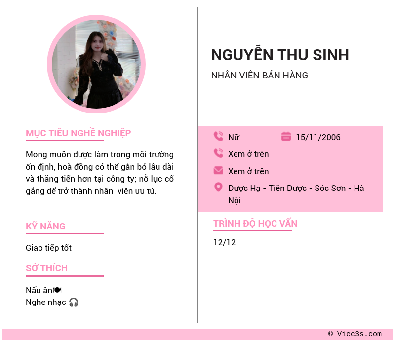 CV ứng viên