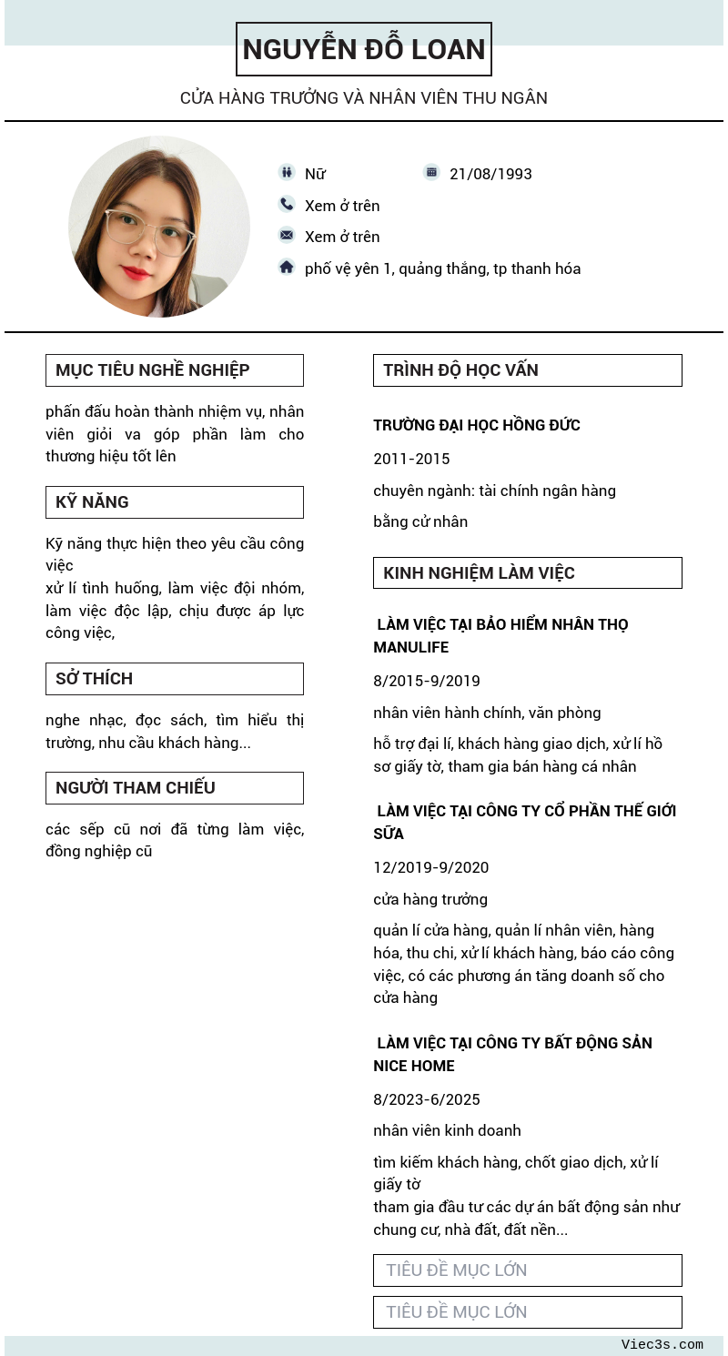 CV ứng viên
