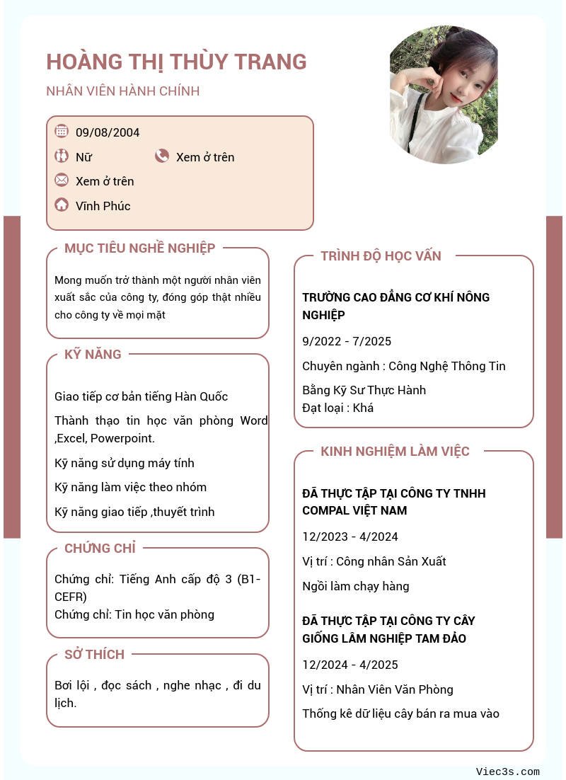 CV ứng viên