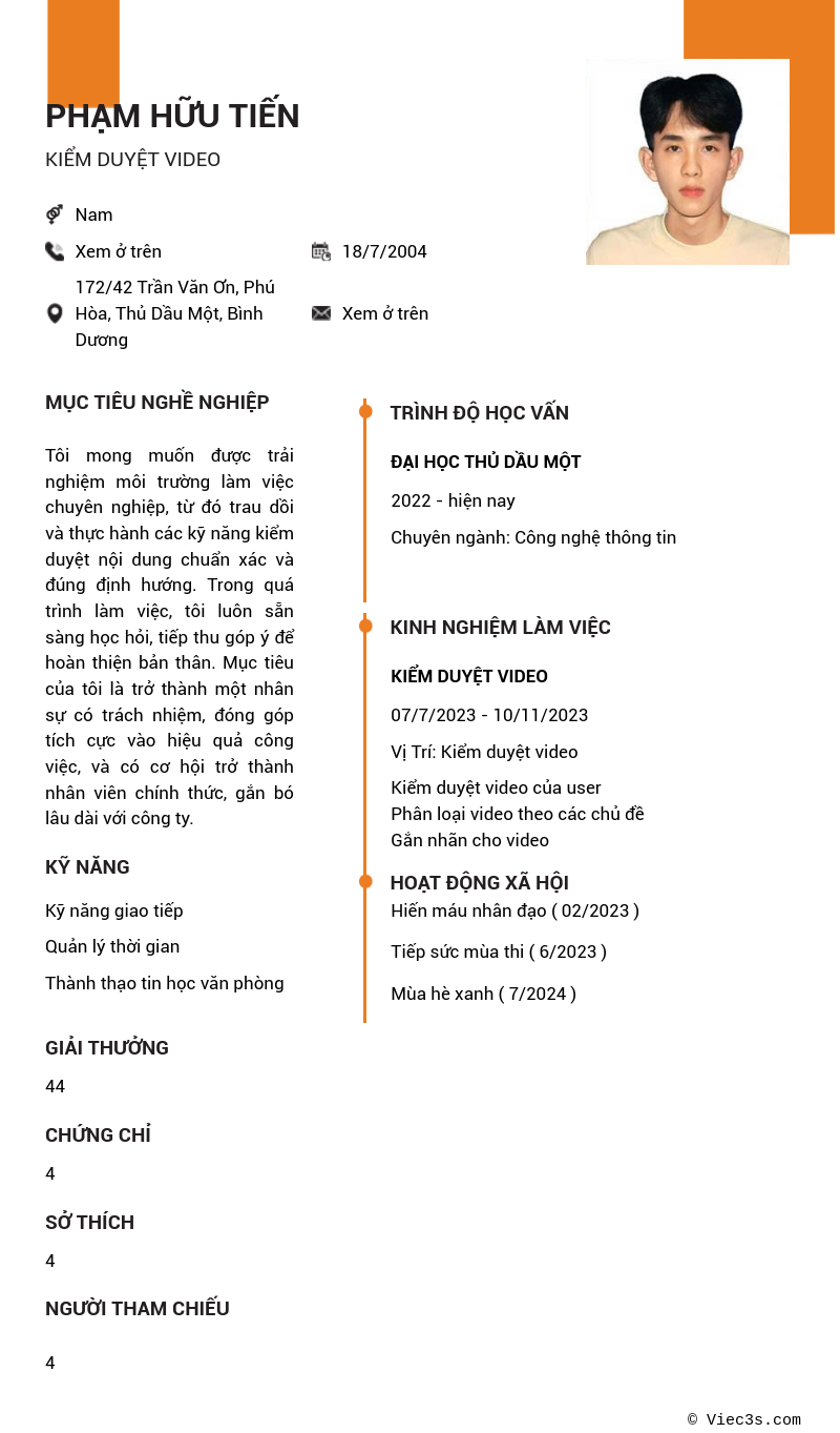 CV ứng viên