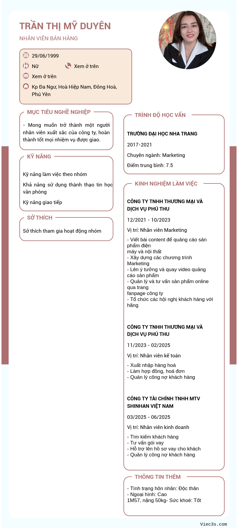 CV ứng viên