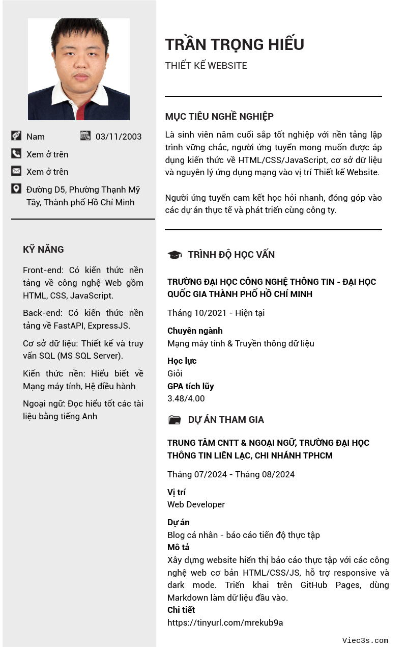 CV ứng viên
