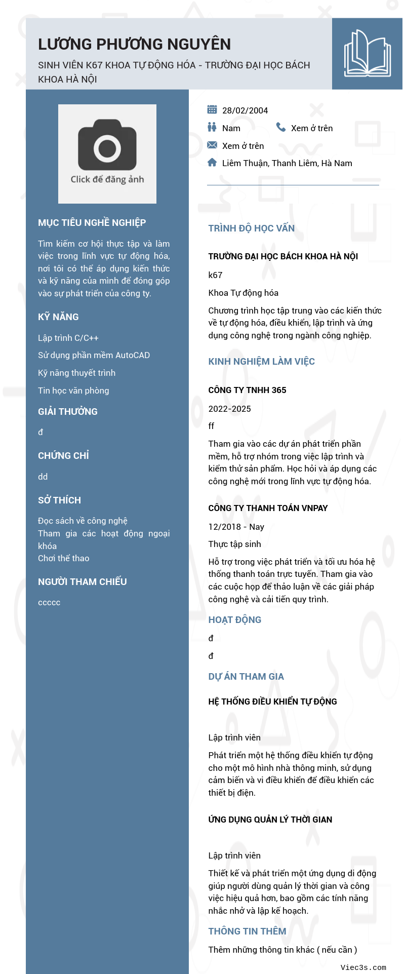 CV ứng viên
