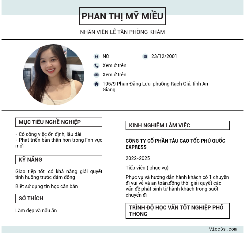 CV ứng viên