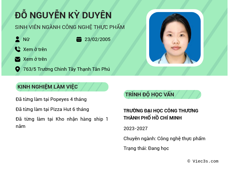 CV ứng viên