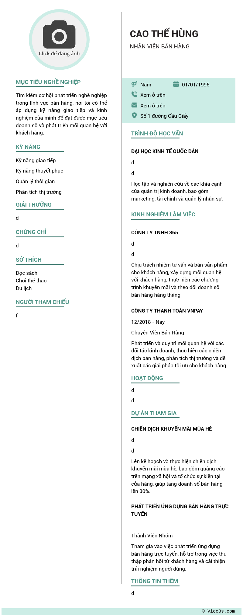 CV ứng viên