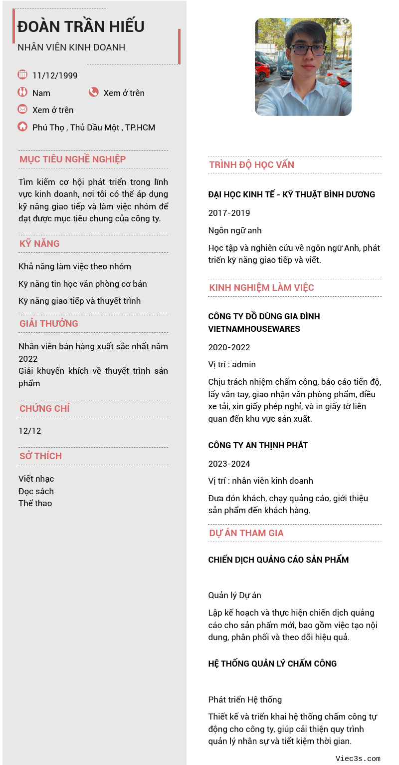 CV ứng viên