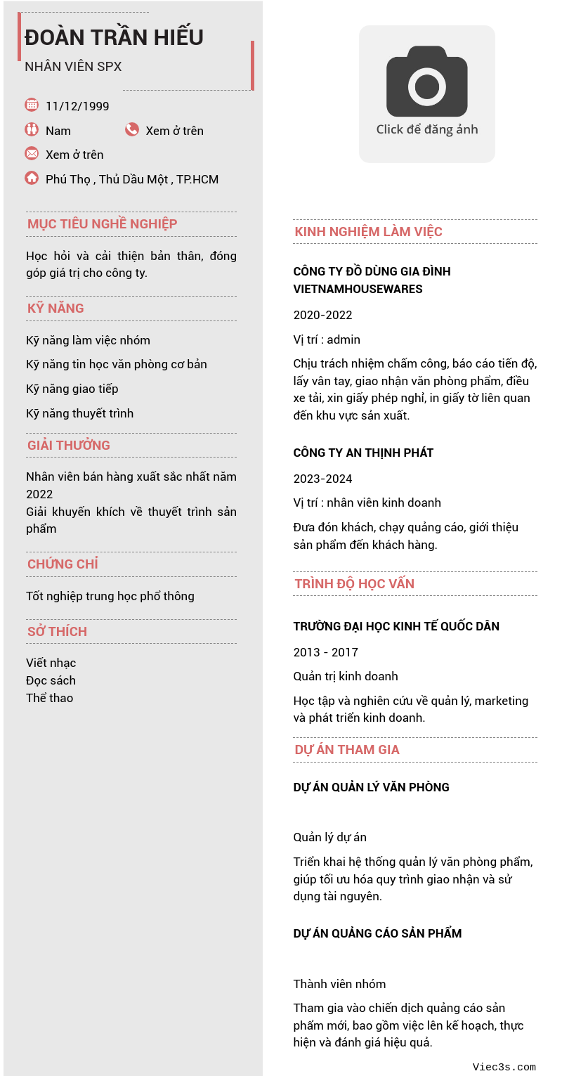 CV ứng viên