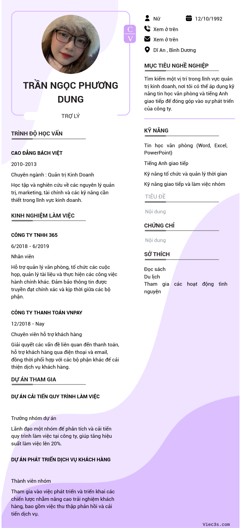 CV ứng viên