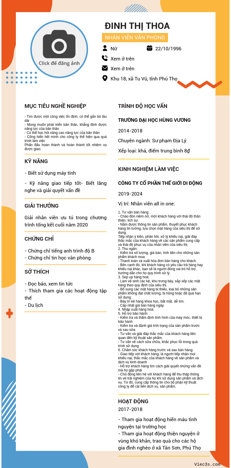 CV ứng viên