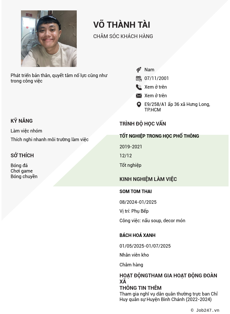 CV ứng viên
